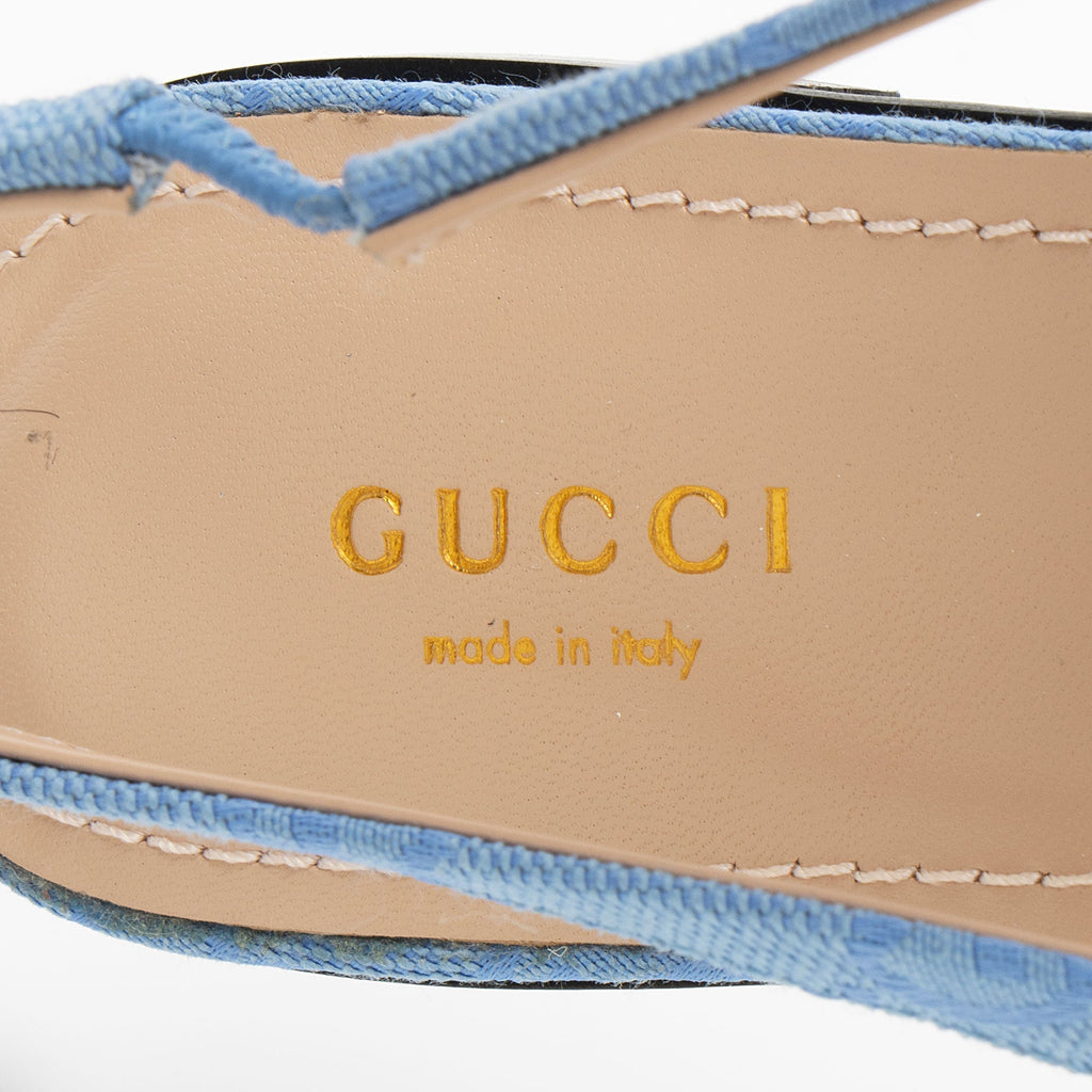 Gucci GG Canvas Horsebit Slingback Flats - Size 7.5 / 37.5