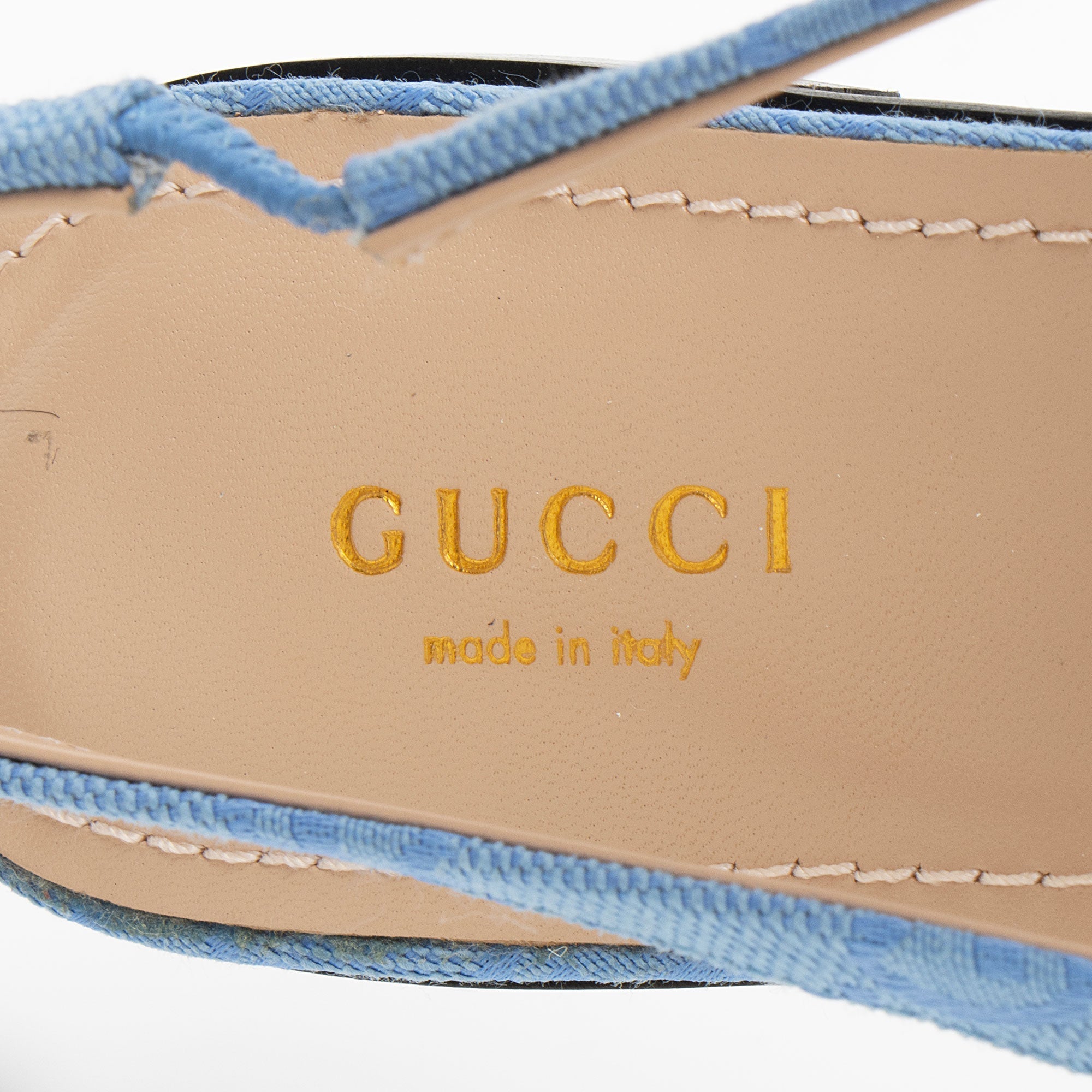 Gucci GG Canvas Horsebit Slingback Flats - Size 7.5 / 37.5