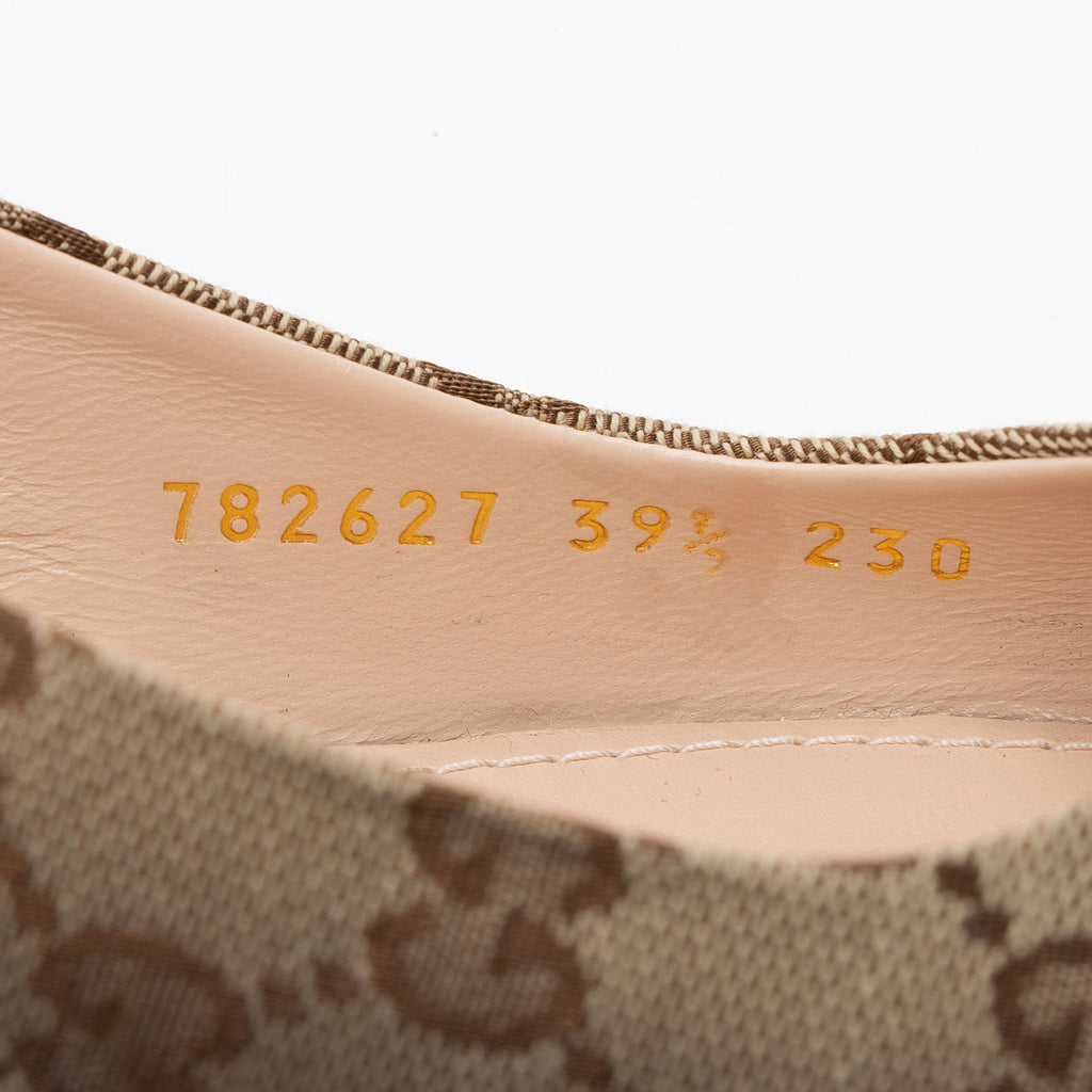 Gucci GG Canvas Horsebit Slingback Pumps - Size 9.5 / 39.5