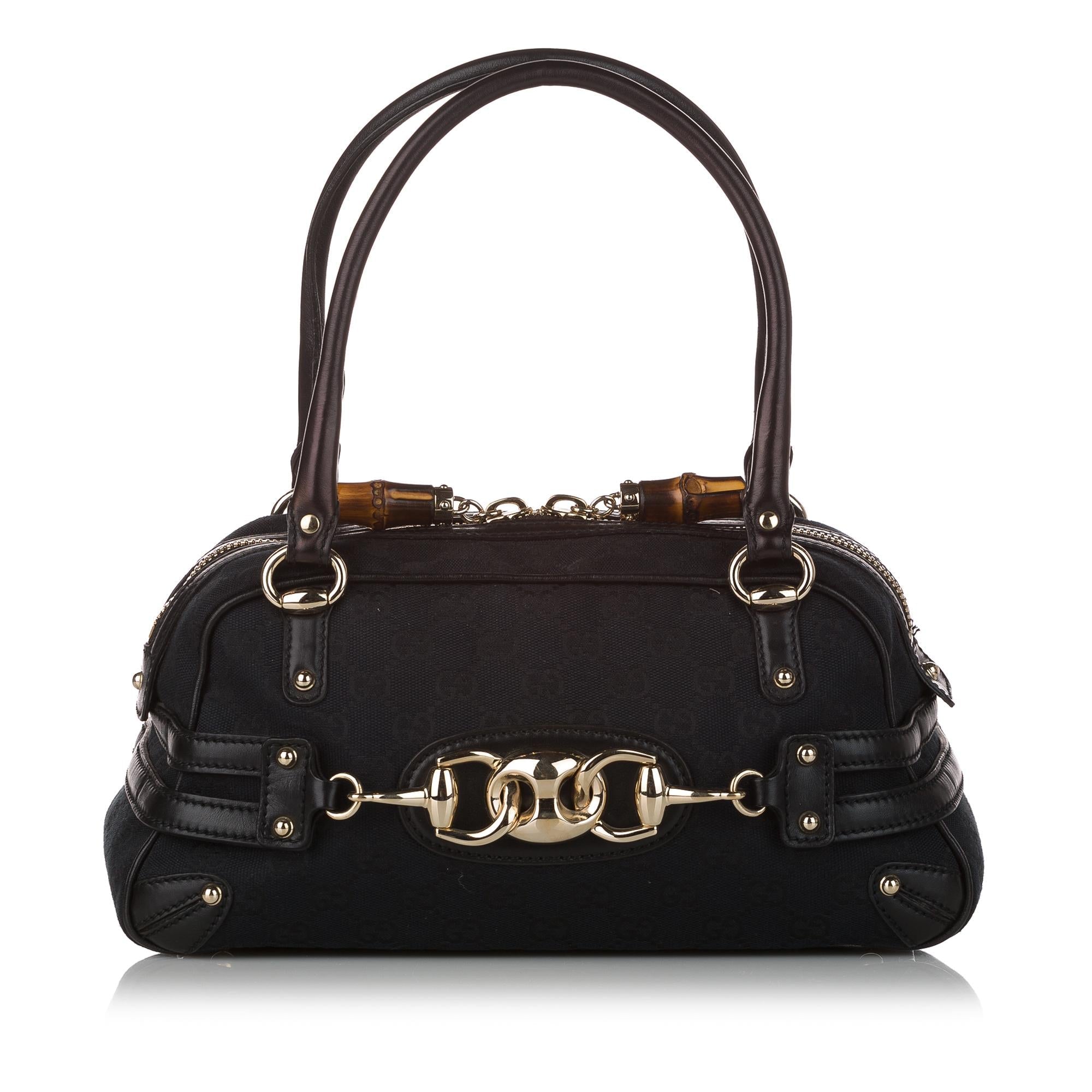 Gucci Gucci Canvas Horsebit Wave Handbag (SHG-31049)