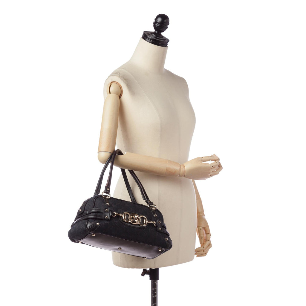 Gucci Gucci Canvas Horsebit Wave Handbag (SHG-31049)