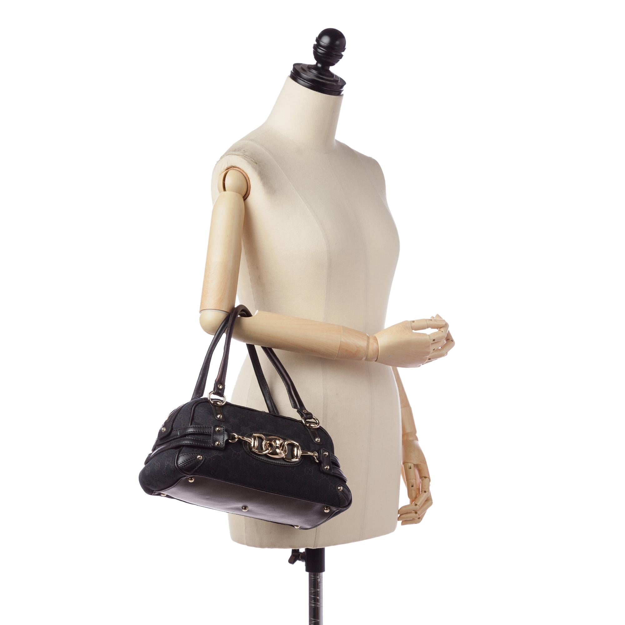 Gucci Gucci Canvas Horsebit Wave Handbag (SHG-31049)