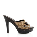 Gucci GG Canvas Horsebit Wood Mules - Size 7.5 / 37.5 (SHF-fMVVfs)