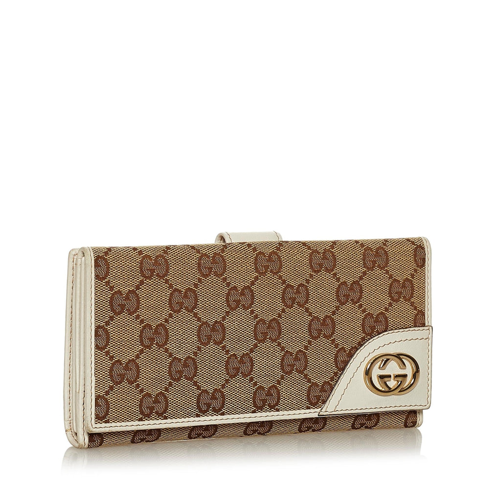 Gucci Gucci Canvas Interlocking G Long Wallet (SHG-28727)