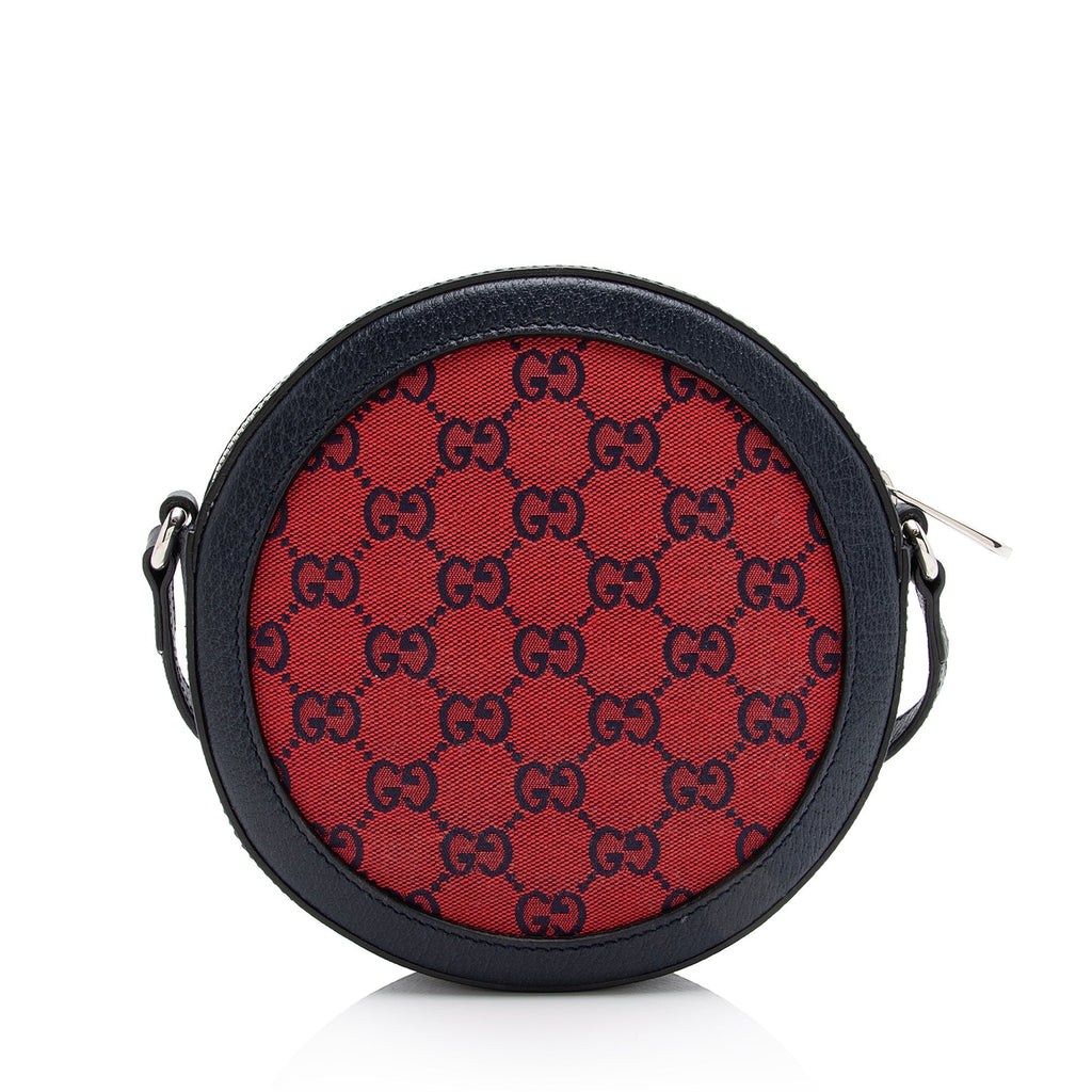 Gucci GG Canvas Interlocking G Patch Round Shoulder Bag (SHF-23569)