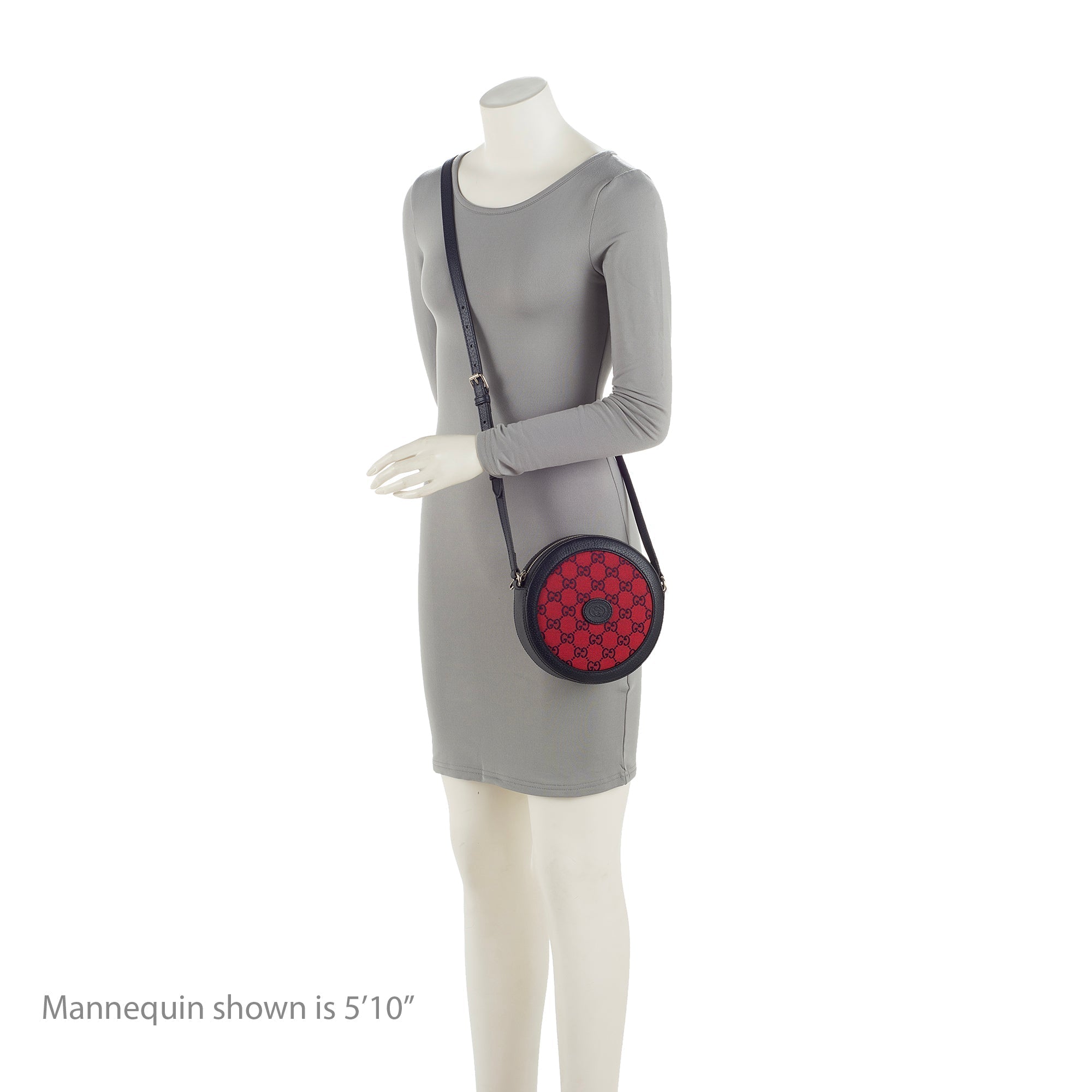 Gucci GG Canvas Interlocking G Patch Round Shoulder Bag (SHF-23569)