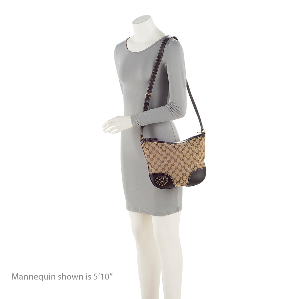 Gucci Gucci Canvas Interlocking Heart Crossbody Bag (SHF-21469)