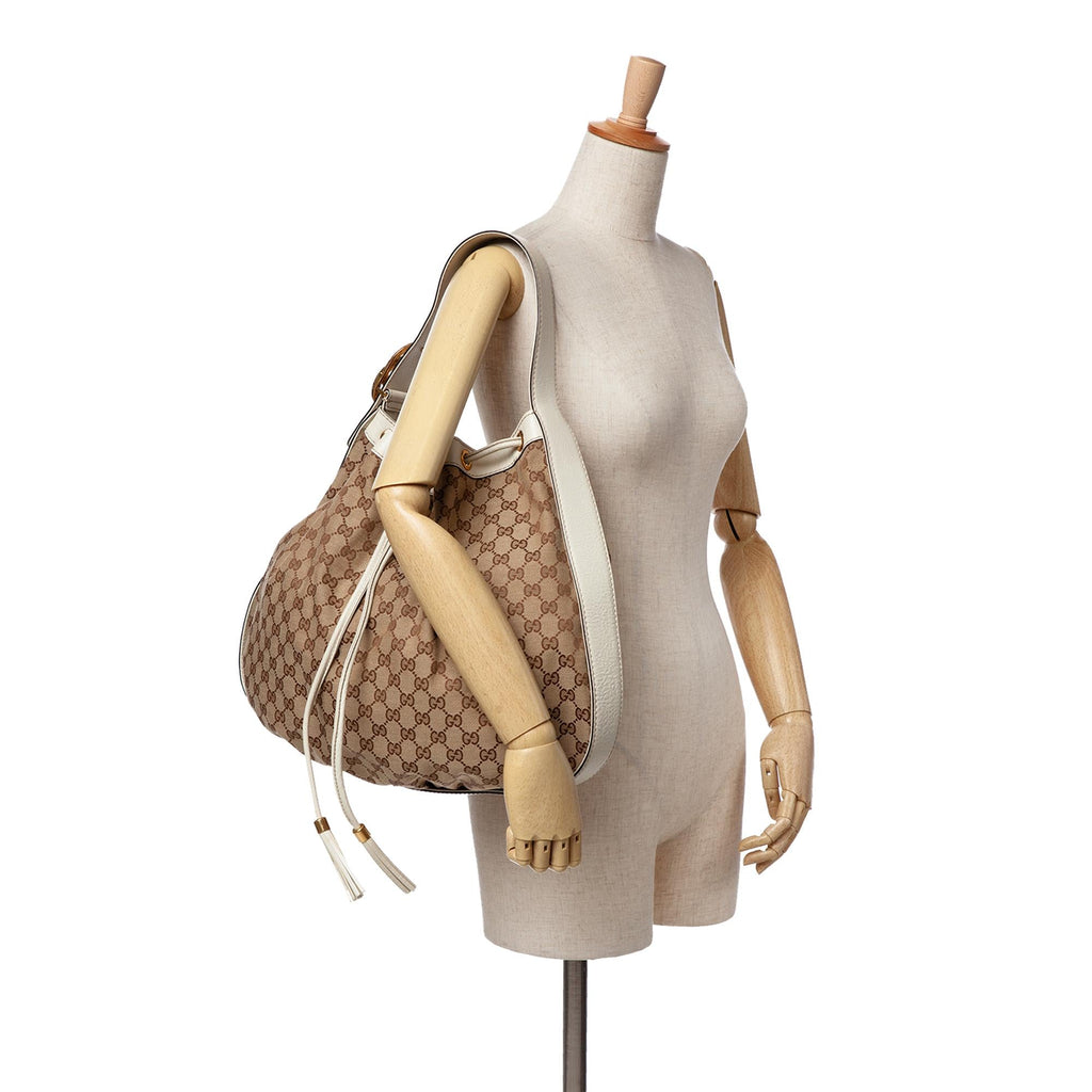 Gucci GG Canvas Interlocking Icon Drawstring Hobo