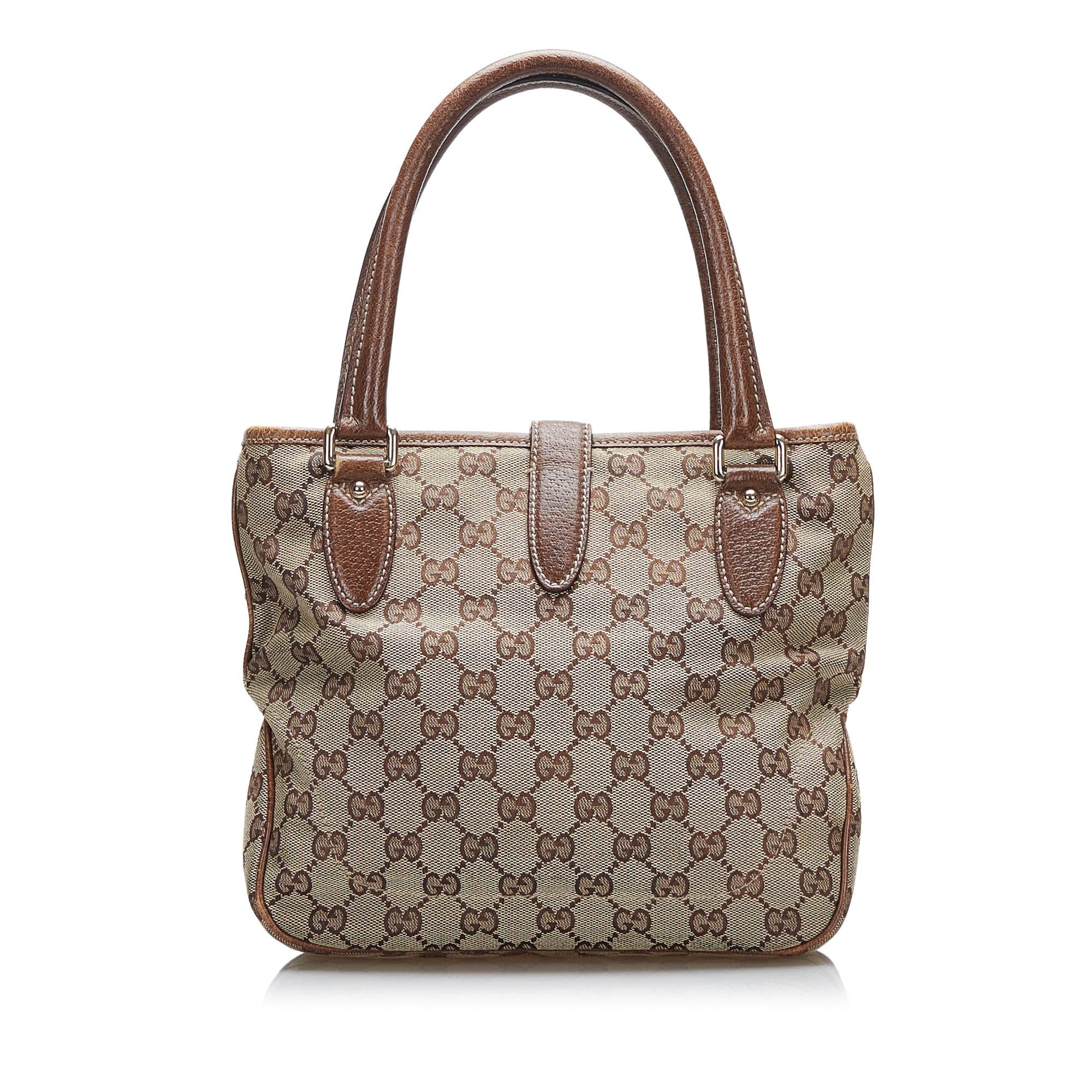 Gucci GG Canvas Jackie Piston Lock Handbag (SHG-oonzW2)
