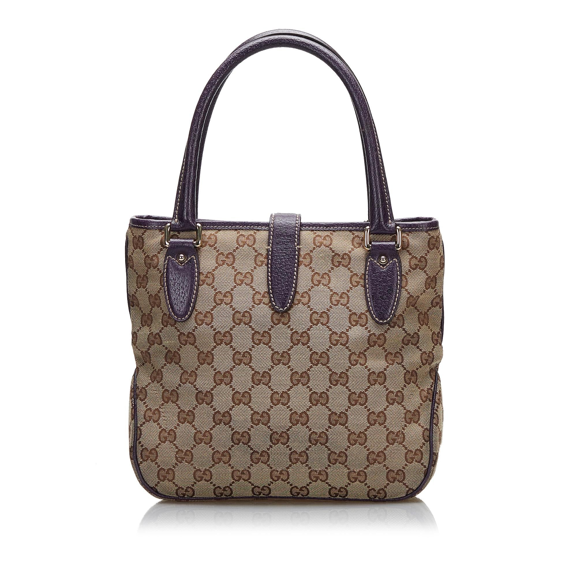 Gucci GG Canvas Jackie Piston Lock Handbag (SHG-F3Db8C)