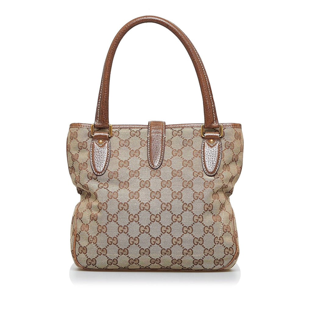 Gucci GG Canvas Jackie Piston Lock Handbag (SHG-R6bLVW)