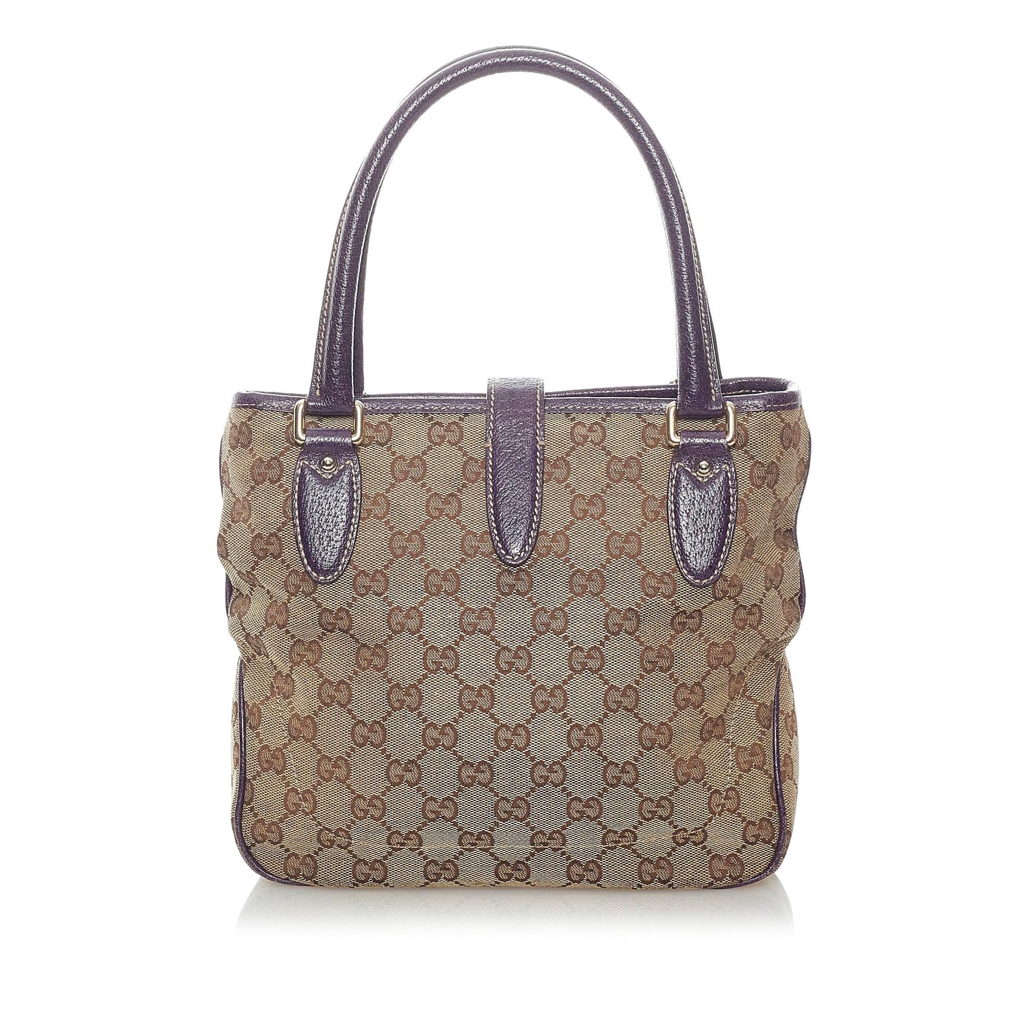 Gucci GG Canvas Jackie Piston Lock Tote (SHG-32865)