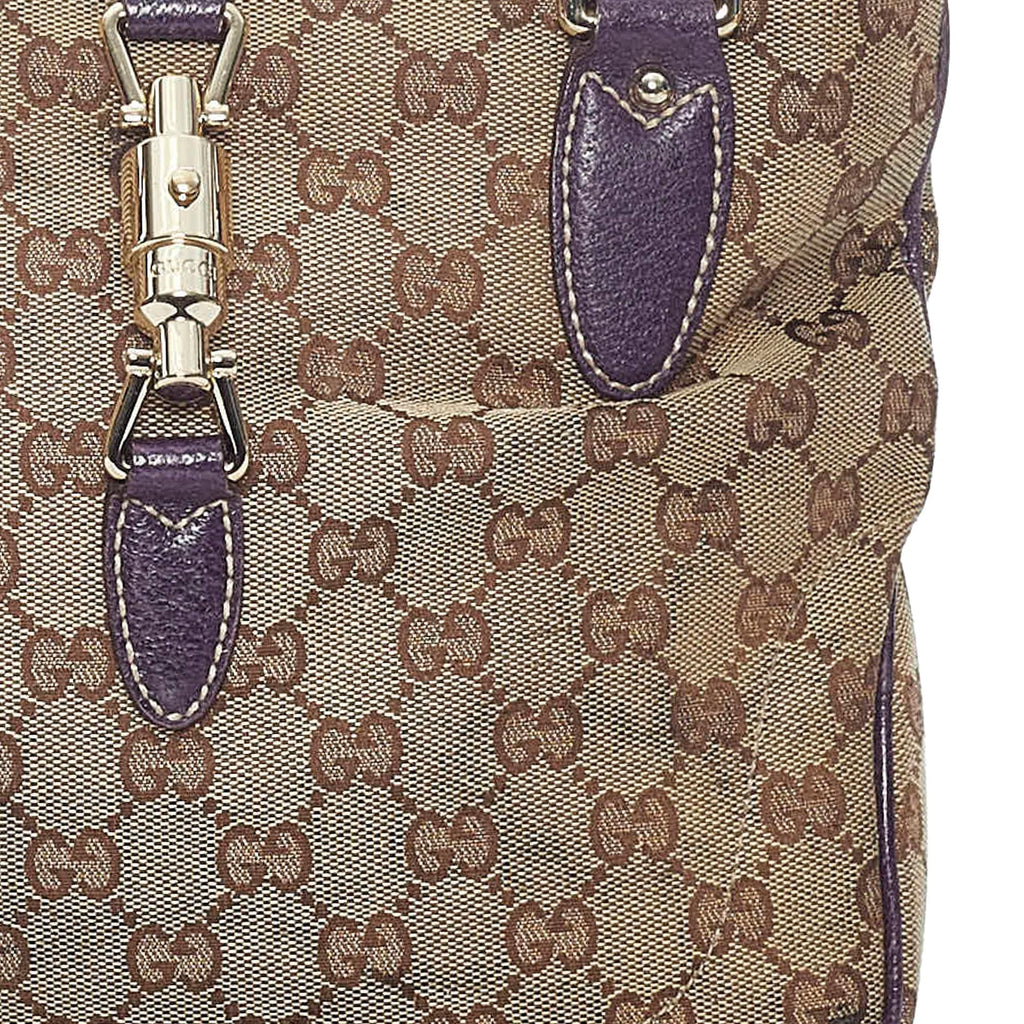 Gucci GG Canvas Jackie Piston Lock Tote (SHG-32865)