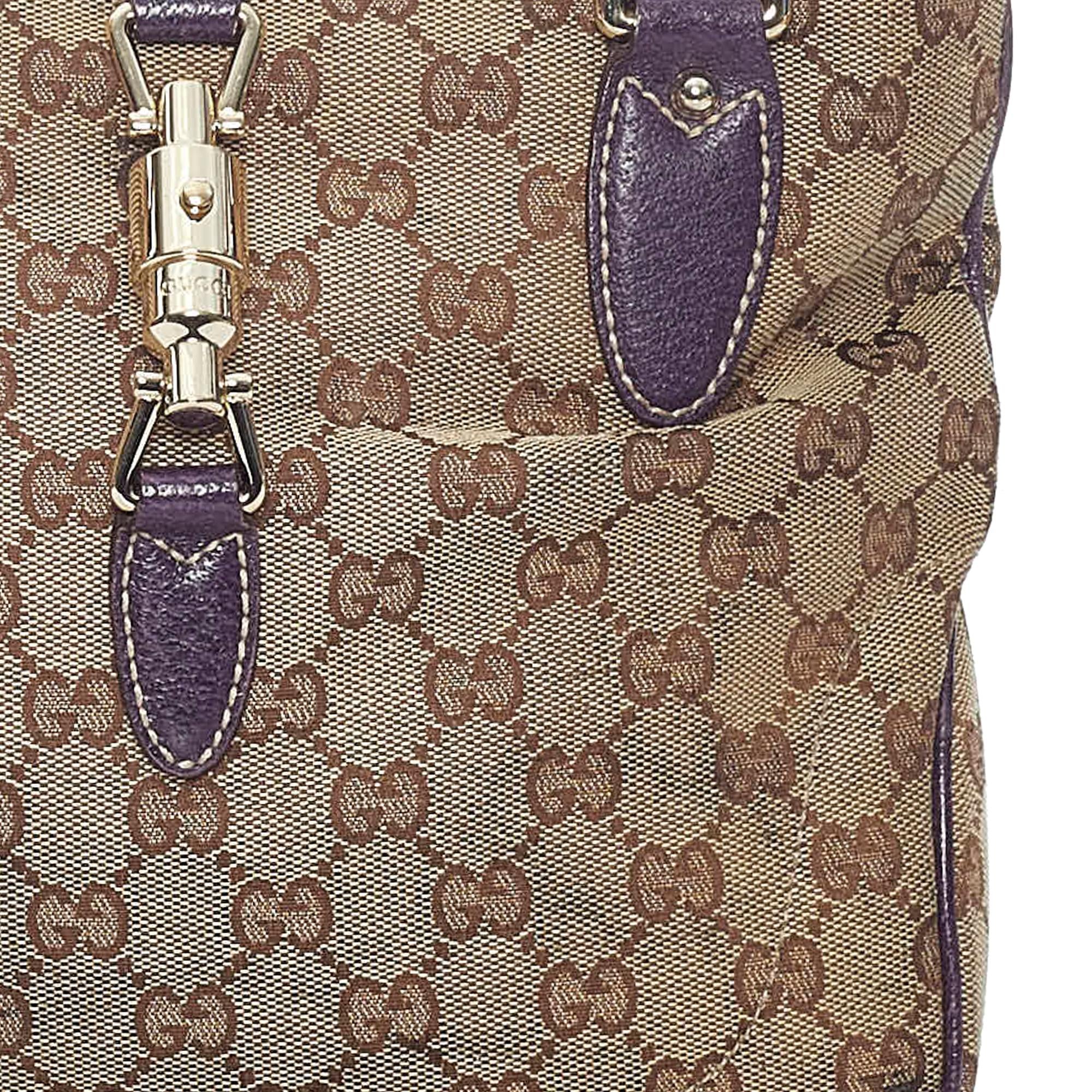 Gucci GG Canvas Jackie Piston Lock Tote (SHG-32865)