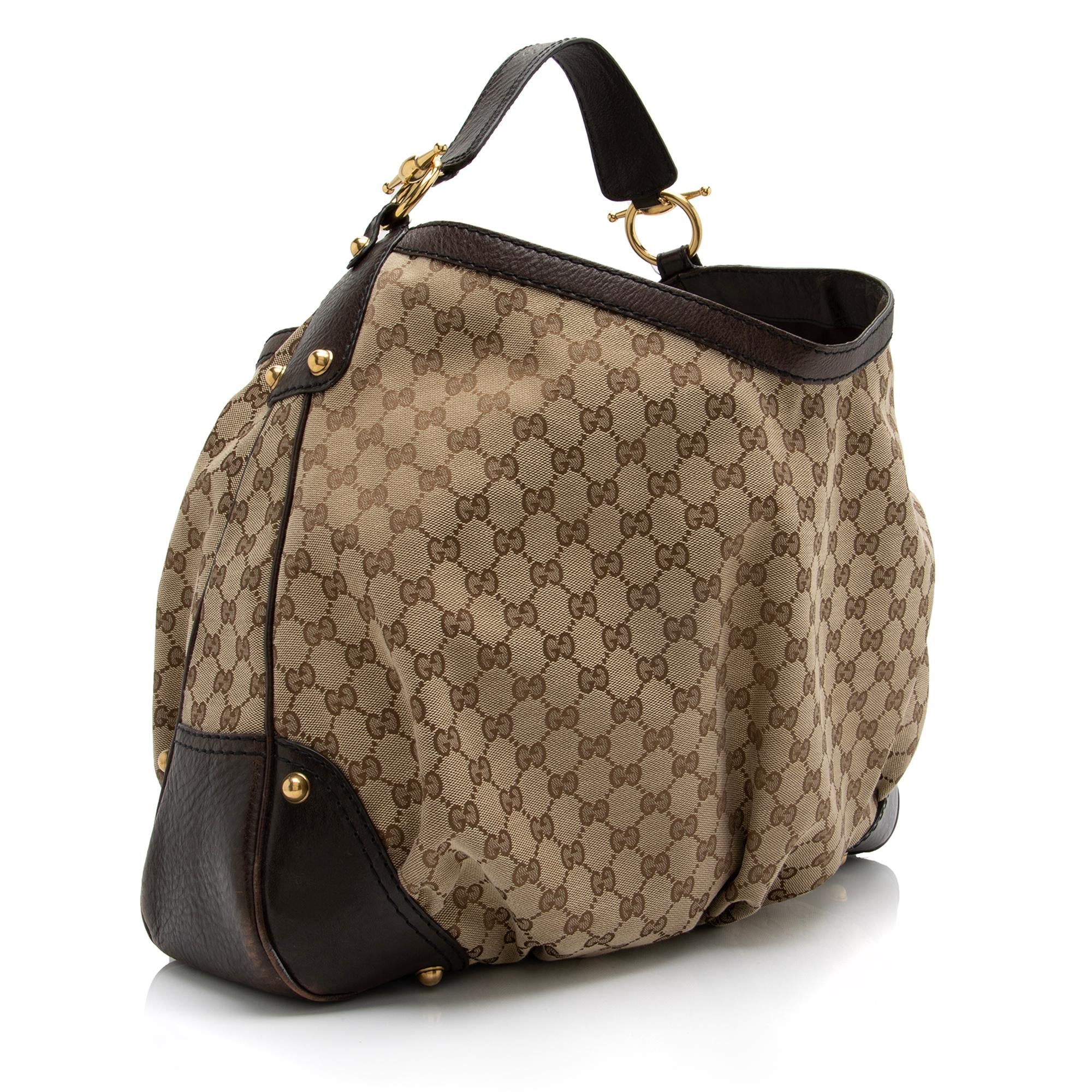 Gucci GG Canvas Jockey Large Hobo (SHF-23522)