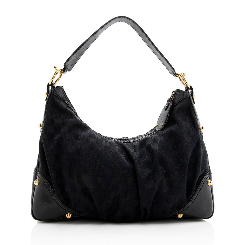 Gucci Gucci Canvas Jockey Medium Hobo (SHF-19499)