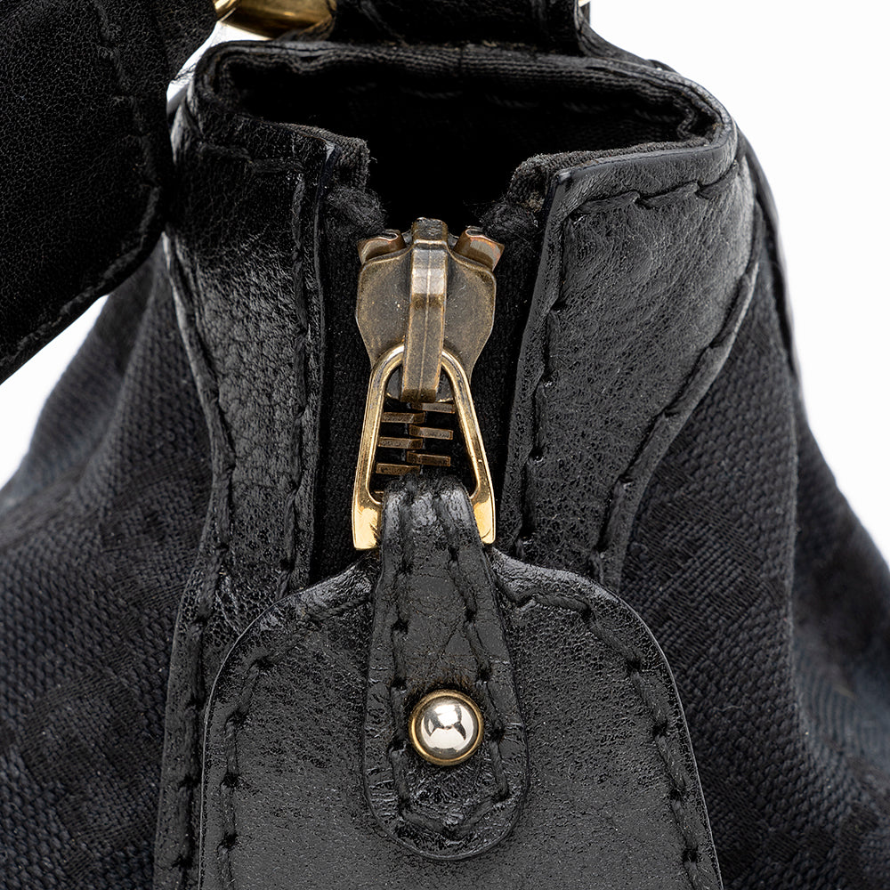 Gucci Gucci Canvas Jockey Medium Hobo (SHF-19499)