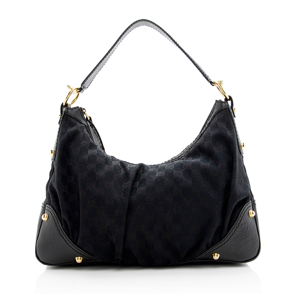 Gucci Gucci Canvas Jockey Medium Hobo (SHF-19499)