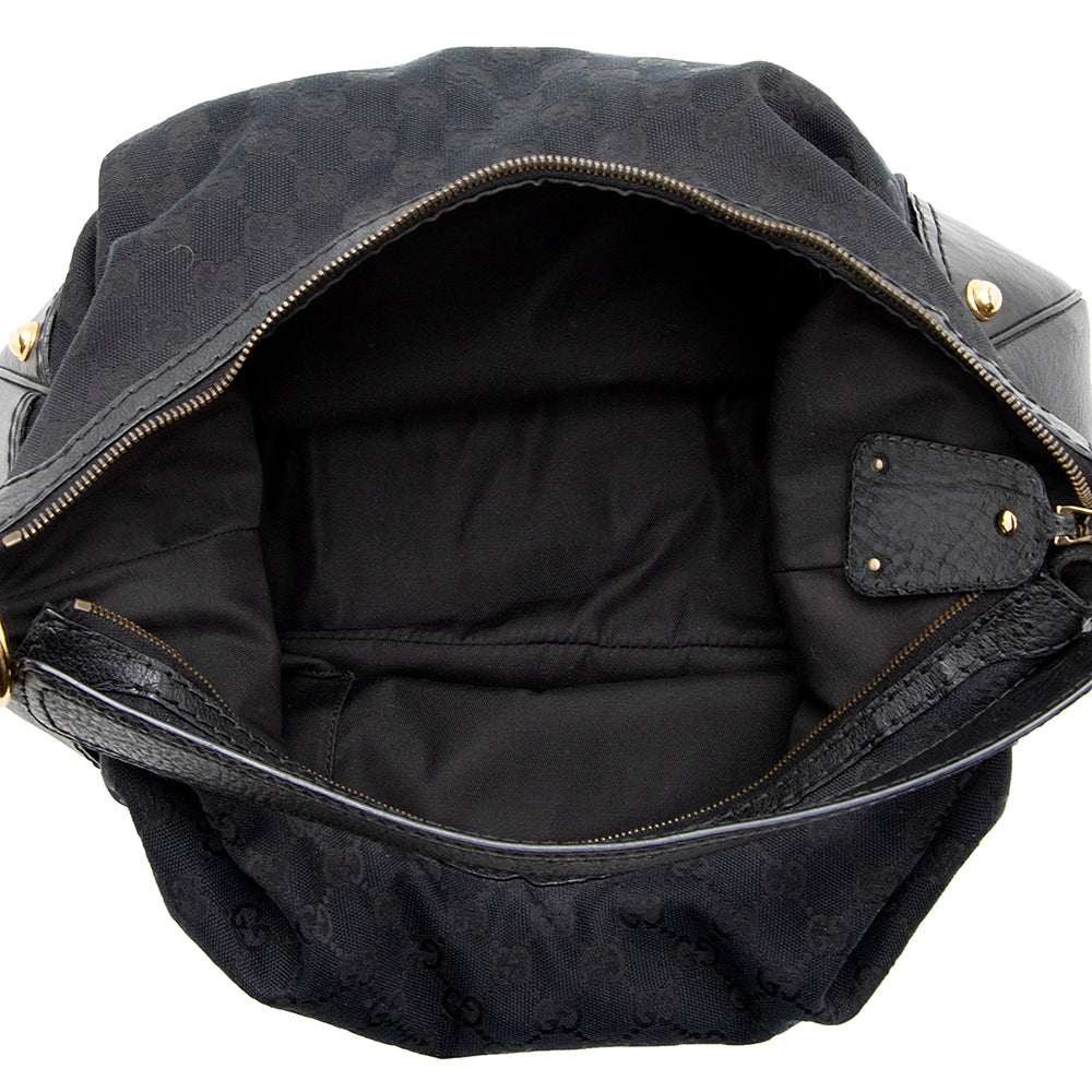 Gucci Gucci Canvas Jockey Medium Hobo (SHF-19499)