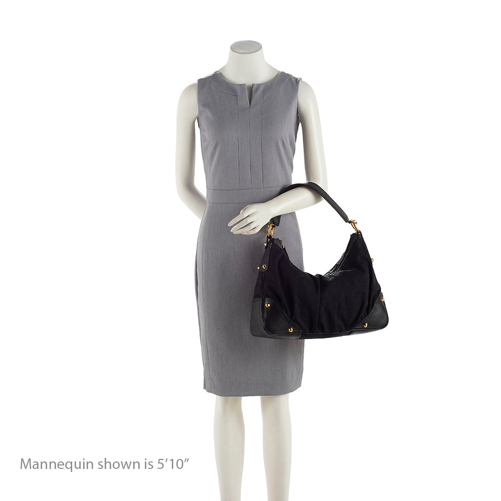 Gucci Gucci Canvas Jockey Medium Hobo (SHF-19499)