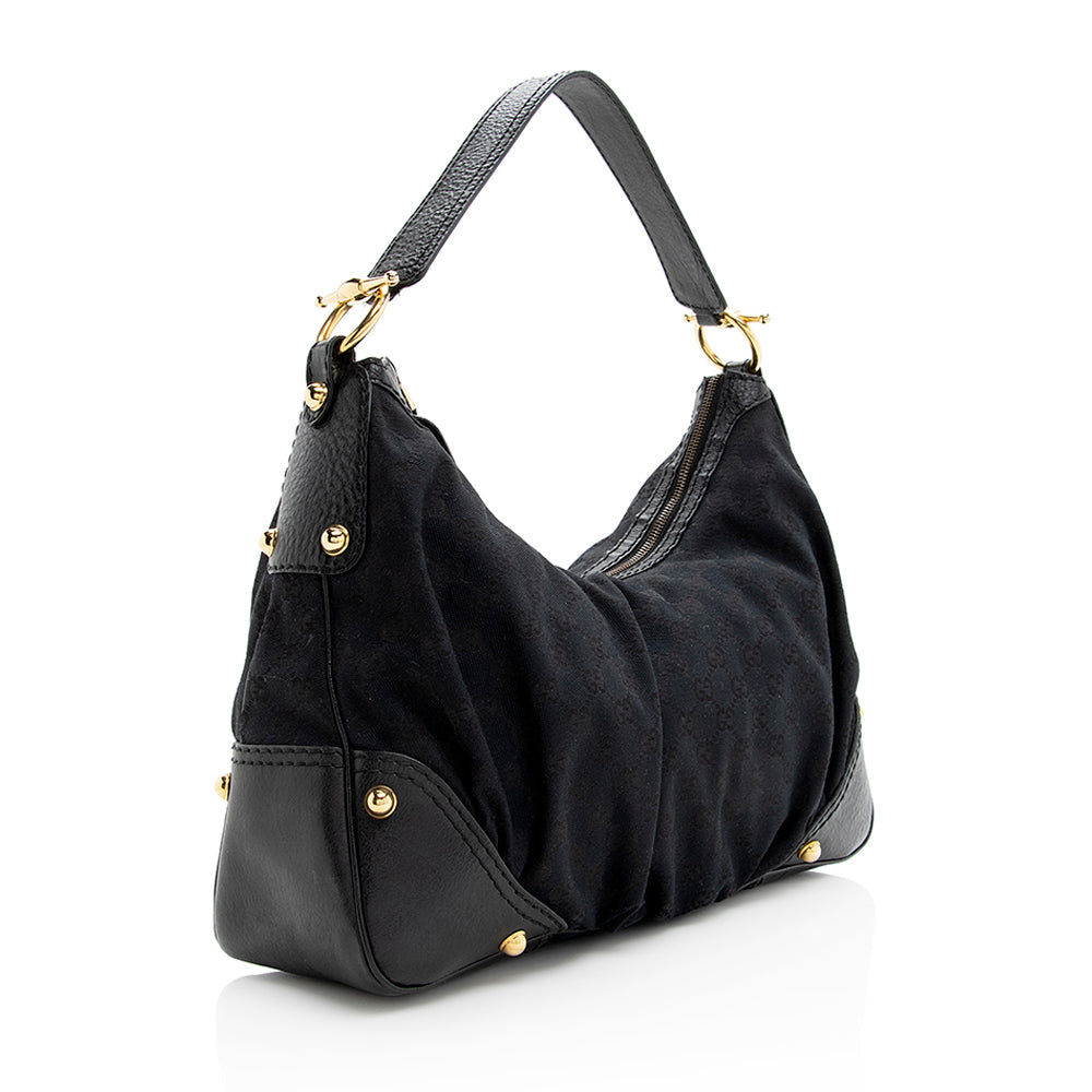 Gucci Gucci Canvas Jockey Medium Hobo (SHF-19499)