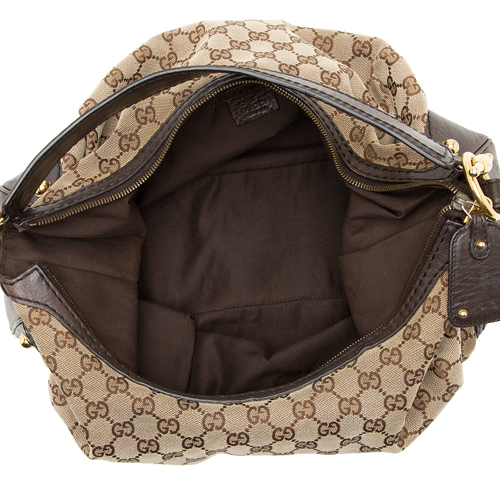 Gucci GG Canvas Jockey Medium Hobo (SHF-21770)