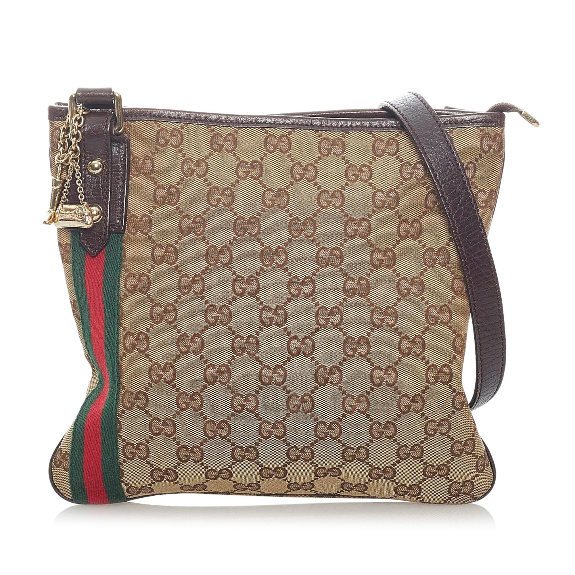 Gucci Gucci Canvas Jolicoeur Crossbody Bag (SHG-33077)