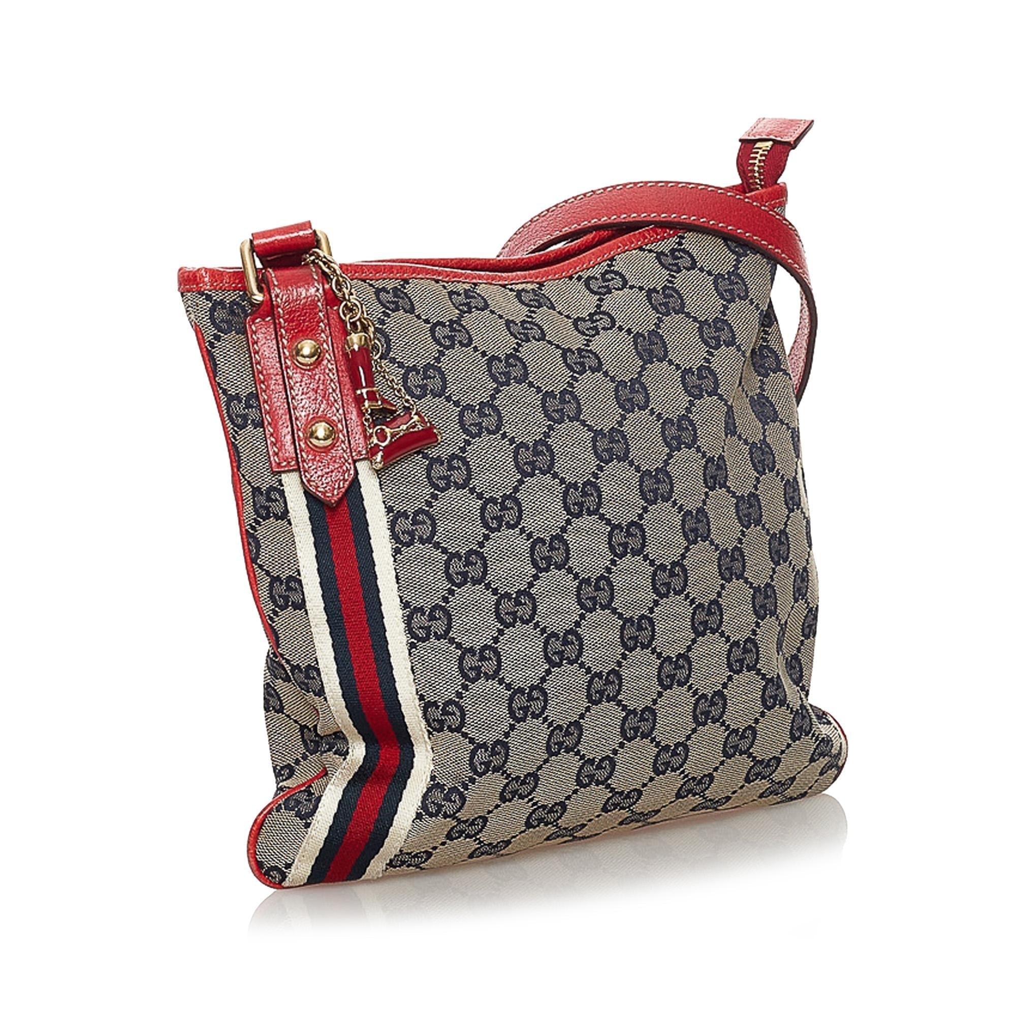 Gucci Gucci Canvas Jolicoeur Crossbody Bag (SHG-33379)