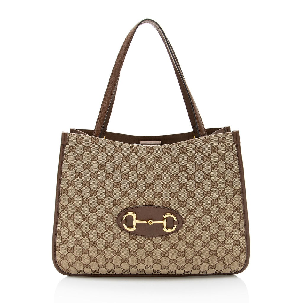 Gucci GG Canvas Leather Horsebit 1955 Tote
