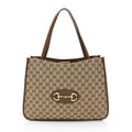Gucci GG Canvas Leather Horsebit 1955 Tote