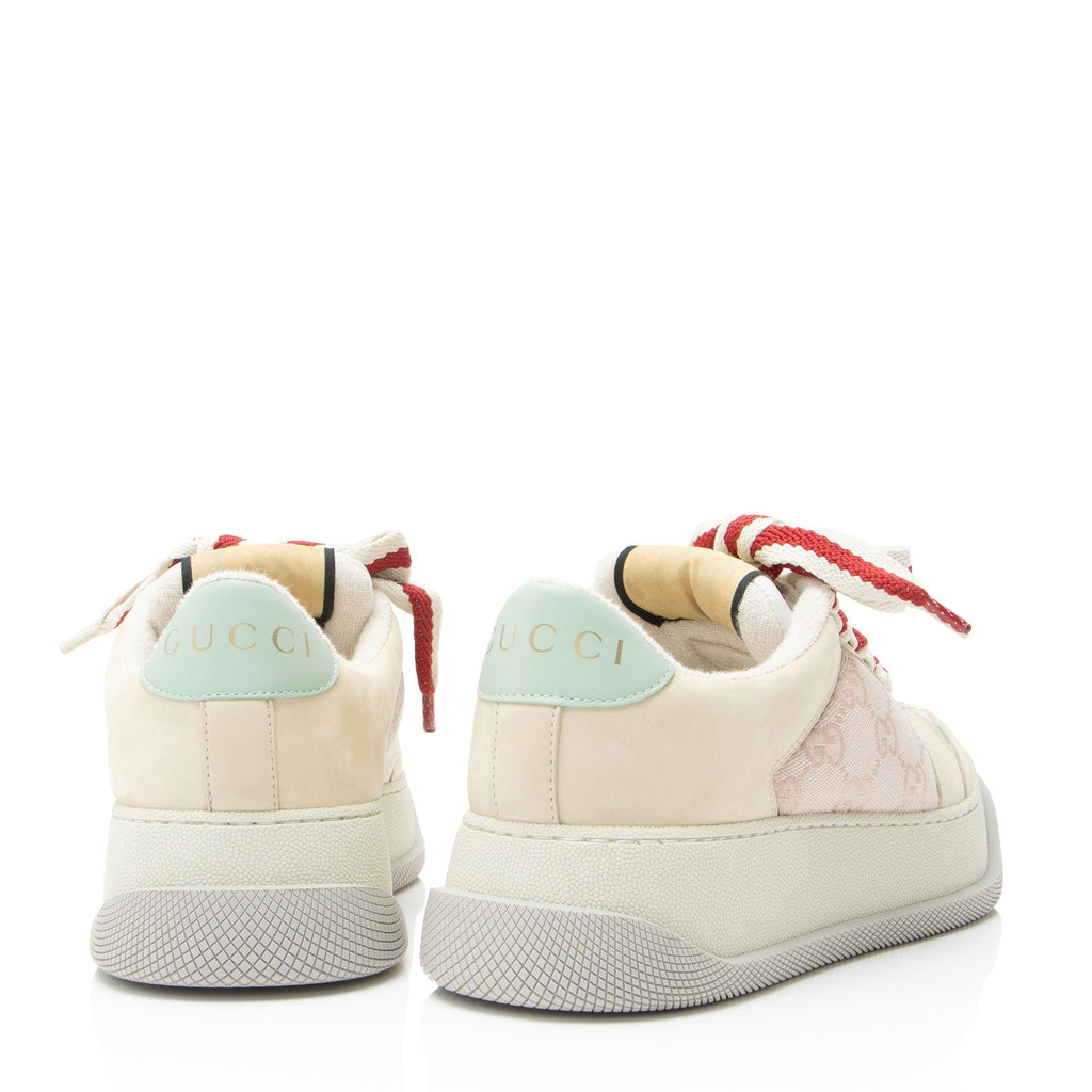Gucci GG Canvas Leather ScreLBer Sneakers - Size 8 / 38