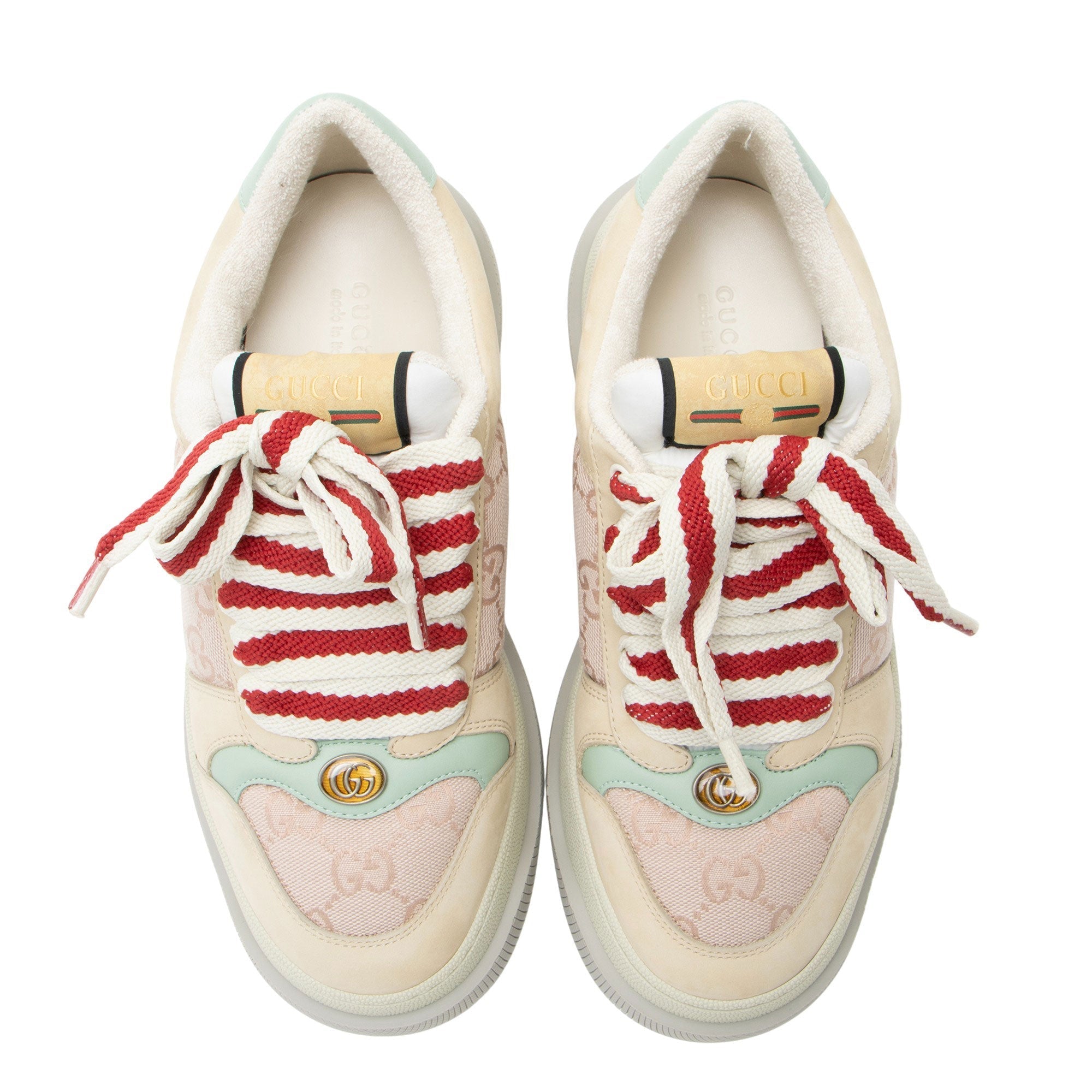 Gucci GG Canvas Leather ScreLBer Sneakers - Size 8 / 38