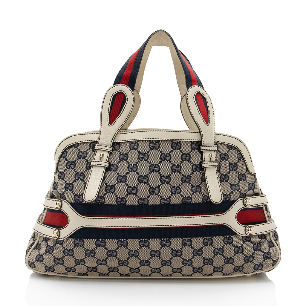 Gucci GG Canvas Leather Web Shoulder Bag (SHF-Syij4P)