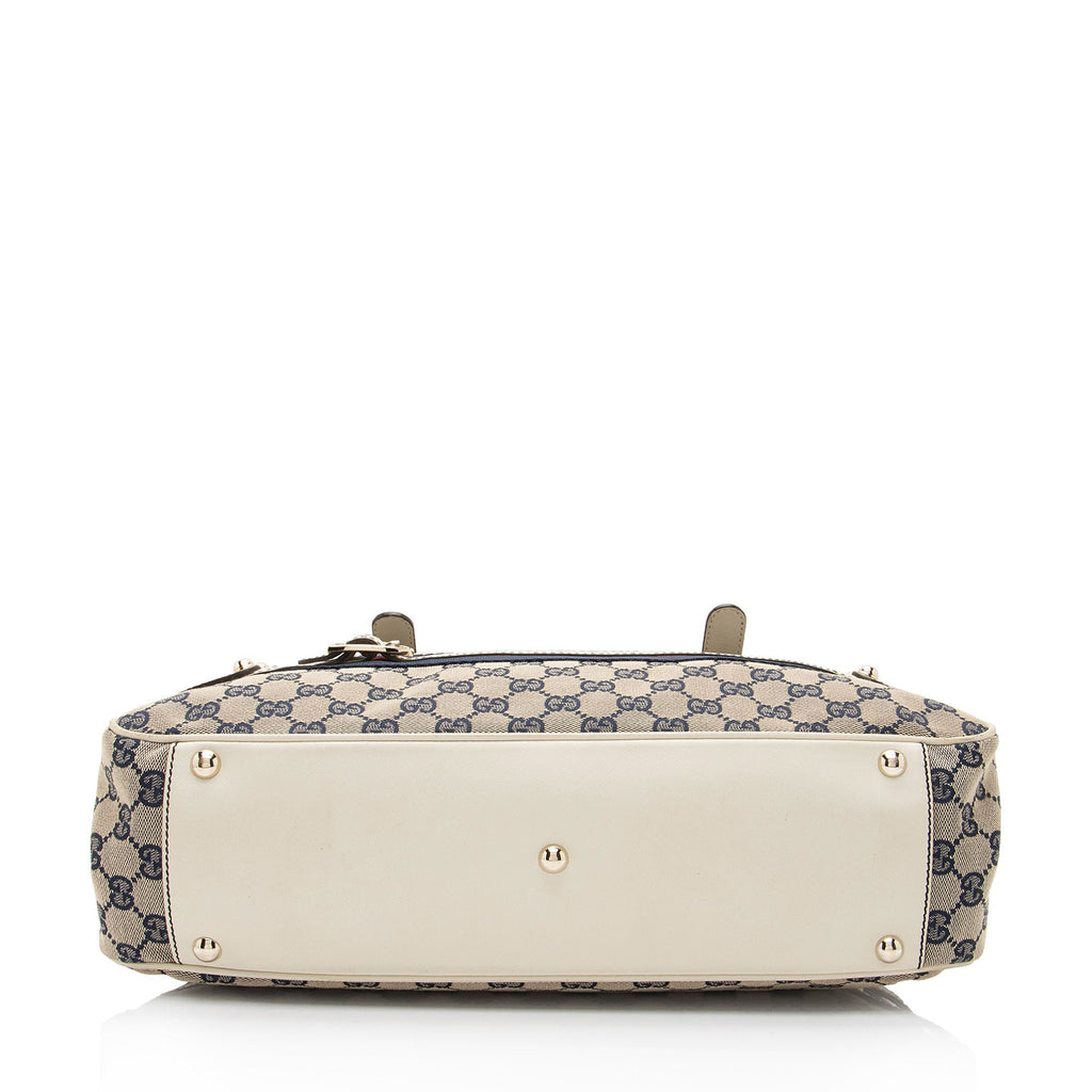 Gucci GG Canvas Leather Web Shoulder Bag (SHF-Syij4P)