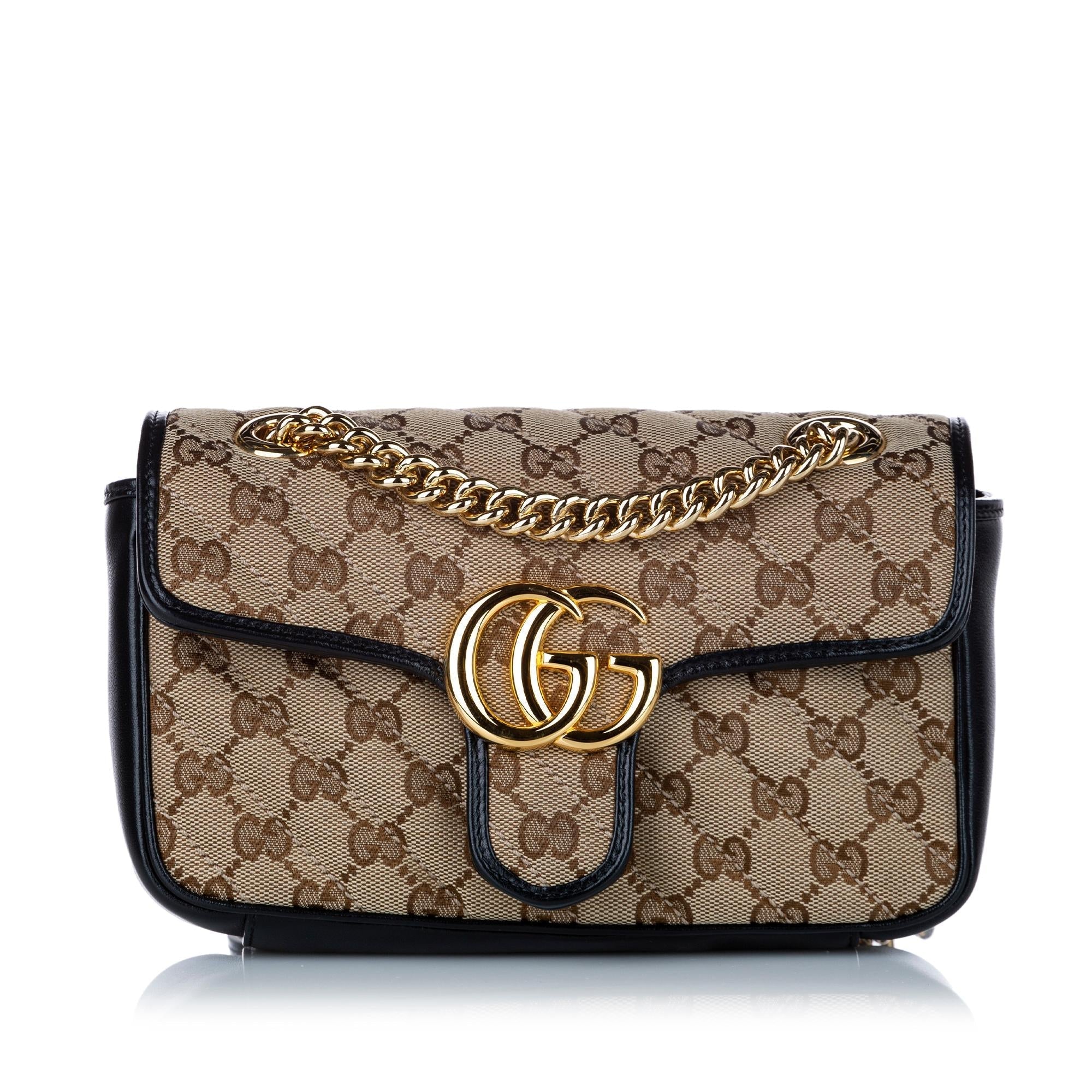 Gucci Gucci Canvas Marmont Crossbody Bag (SHG-29247)