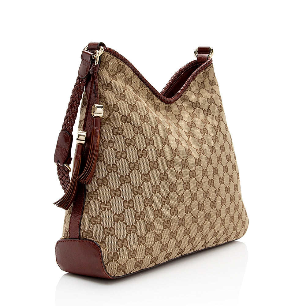 Gucci Gucci Canvas Marrakech Medium Hobo (SHF-20548)