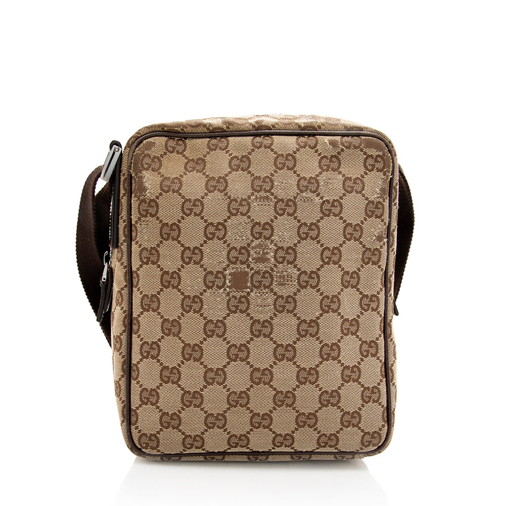 Gucci Gucci Canvas Messenger Bag - FINAL SALE (SHF-19190)
