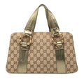 Gucci GG Canvas Metal Bamboo Handbag