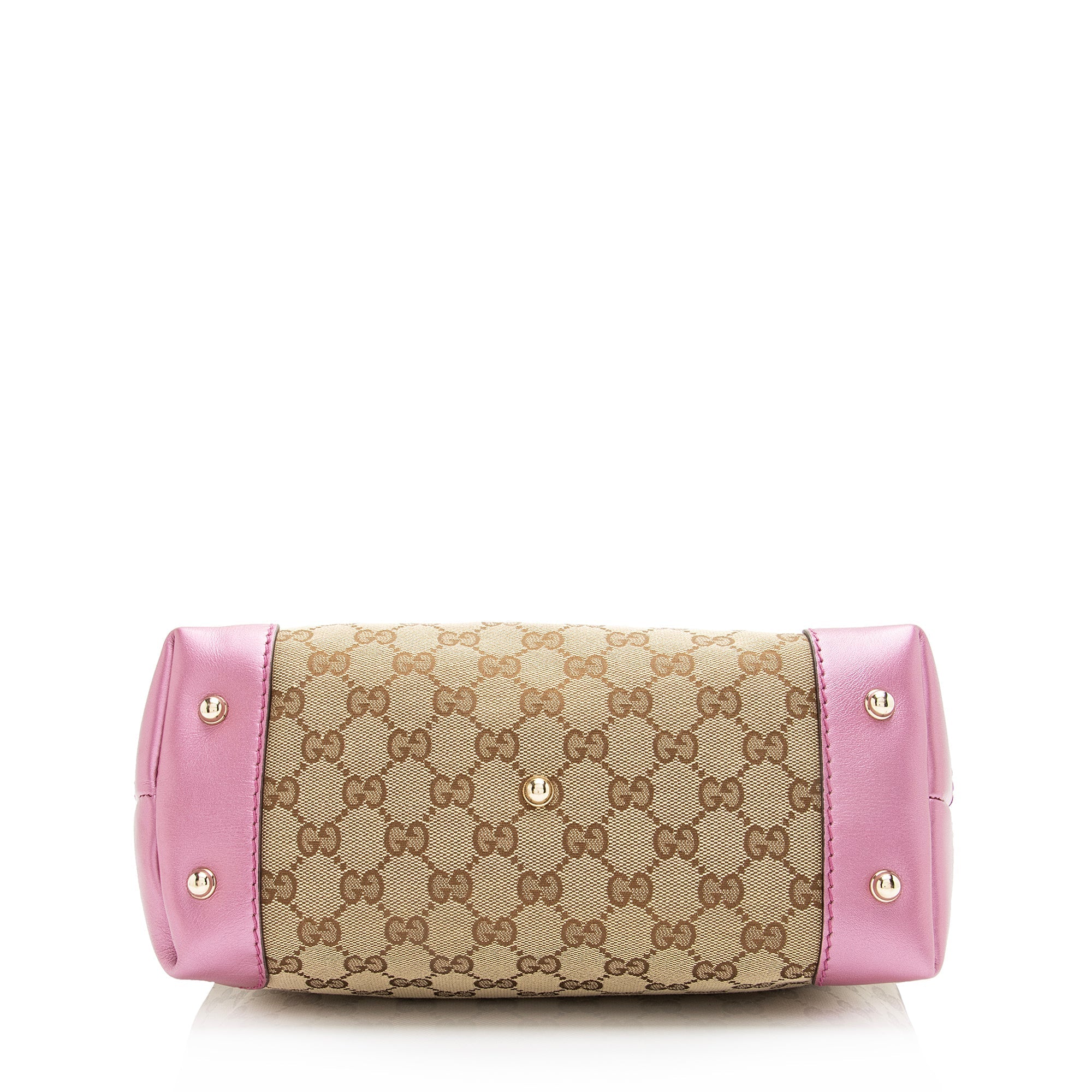 Gucci GG Canvas Metallic Leather Heart Bit Charm Small Hobo (SHF-23021)