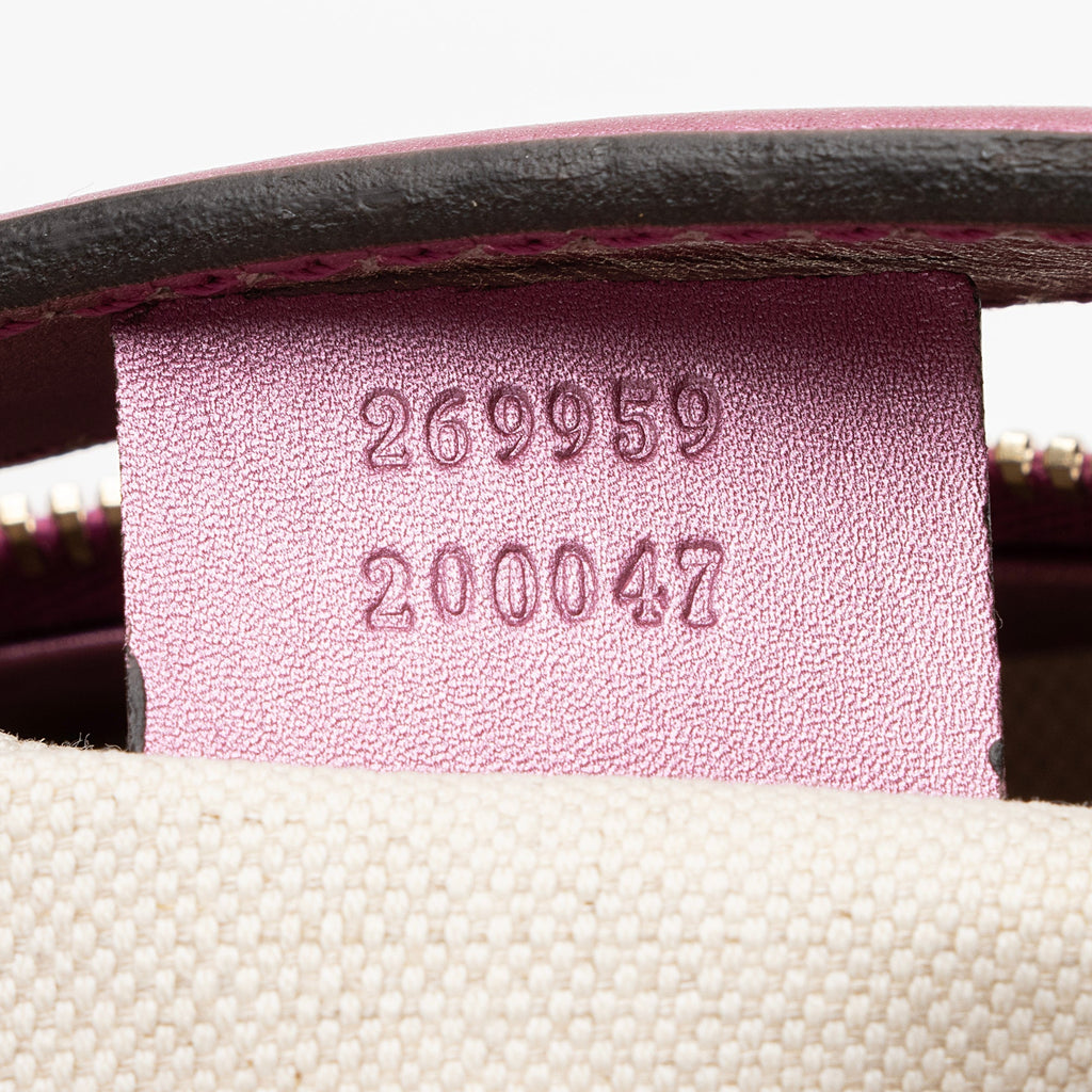 Gucci GG Canvas Metallic Leather Heart Bit Charm Small Hobo (SHF-23021)