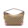 Gucci GG Canvas Metallic Leather Heart Bit Charm Small Hobo (SHF-23021)