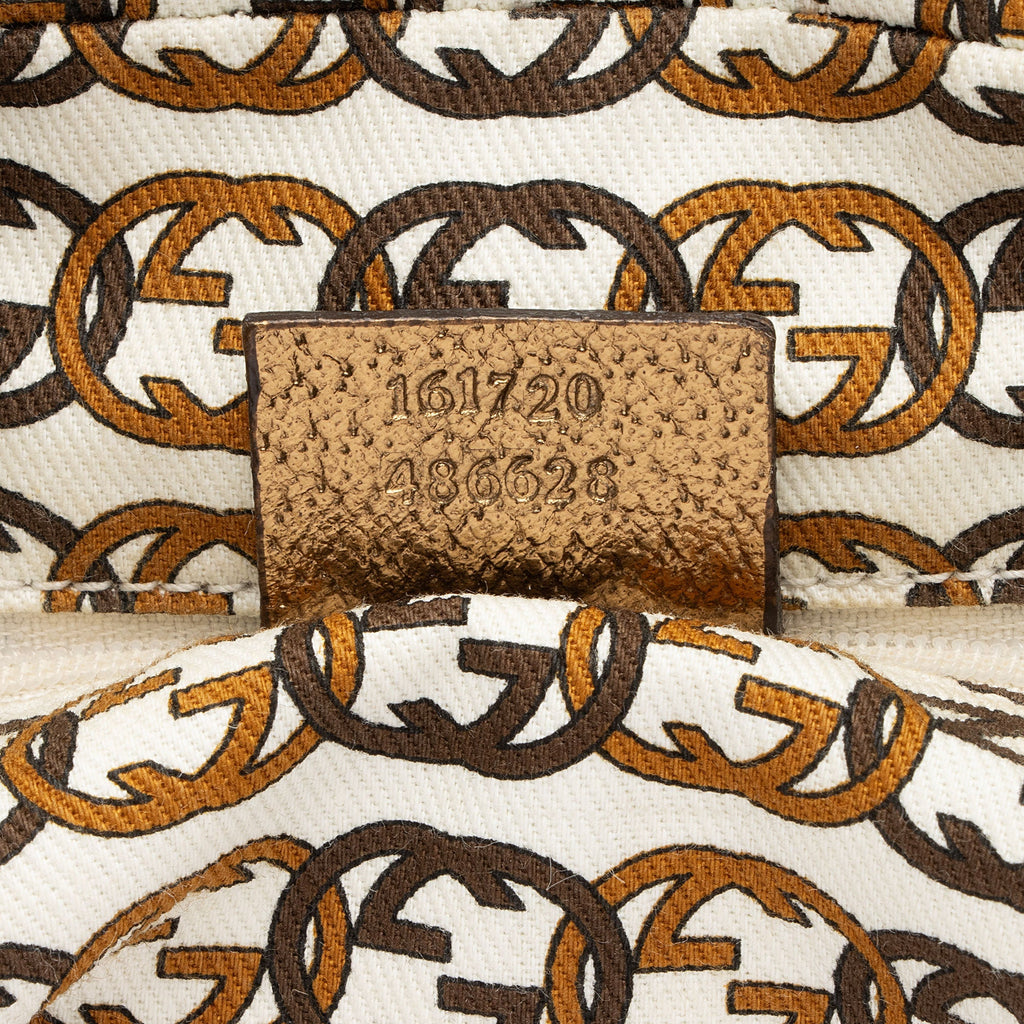 Gucci GG Canvas Metallic Leather Princy Medium Boston Bag (SHF-af8xb3)