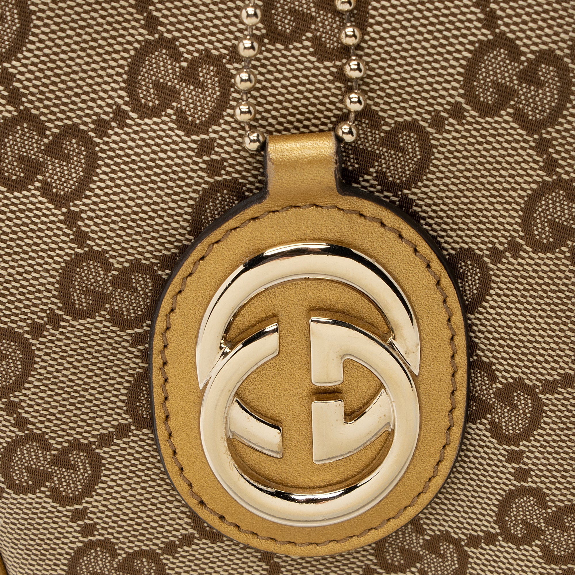 Gucci GG Canvas Metallic Leather Sukey Large Tote (SHF-22504)