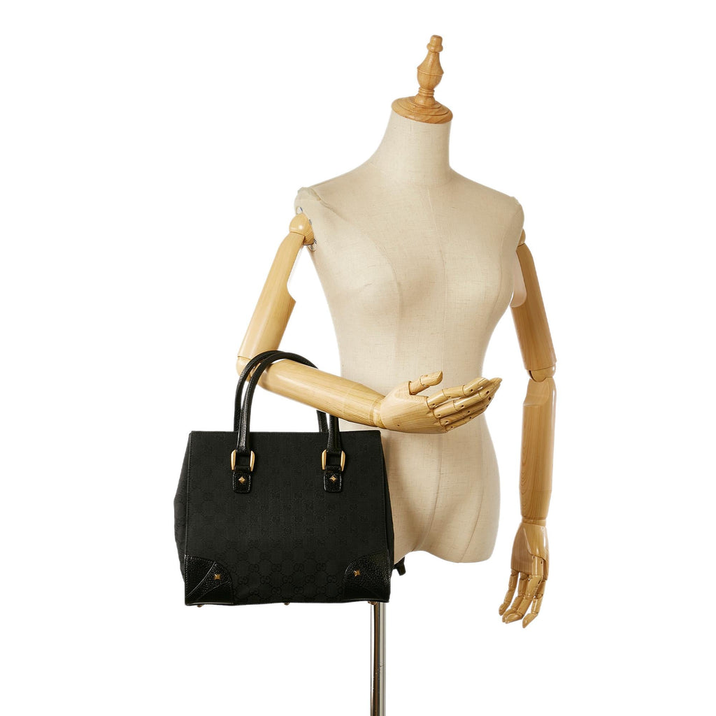 Gucci Gucci Canvas Nailhead Handbag (SHG-23804)