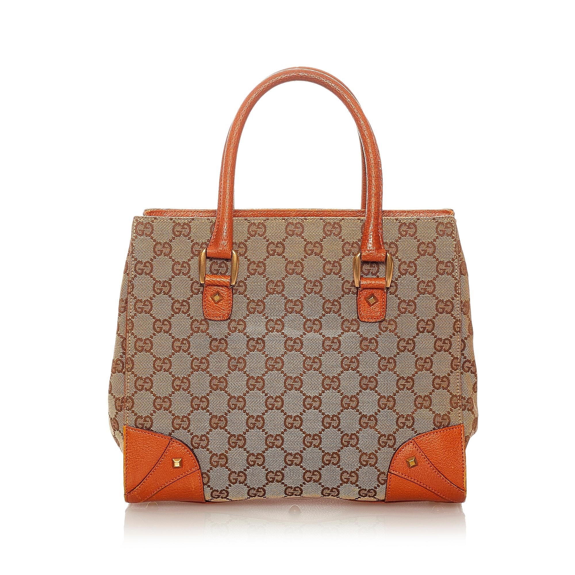 Gucci Gucci Canvas Nailhead Handbag (SHG-27264)