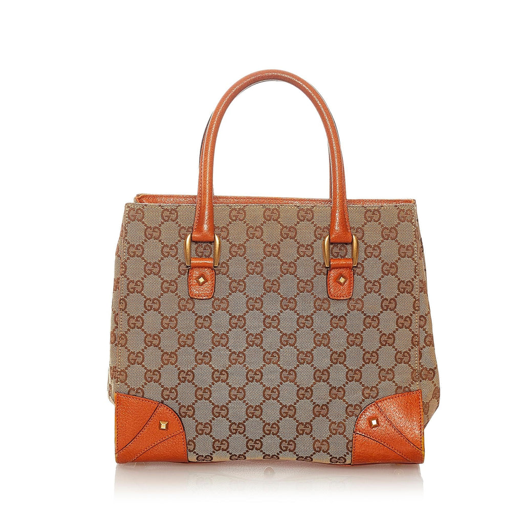 Gucci Gucci Canvas Nailhead Handbag (SHG-27264)