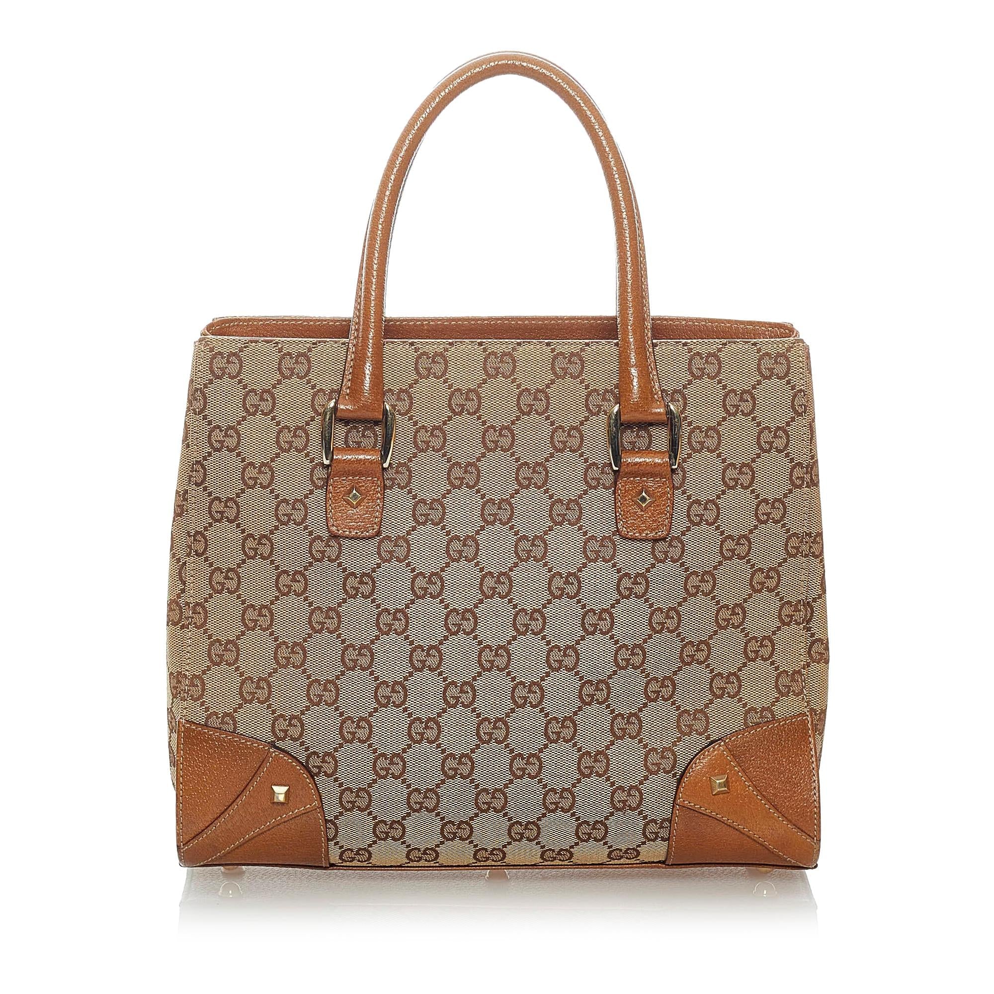 Gucci Gucci Canvas Nailhead Handbag (SHG-32388)