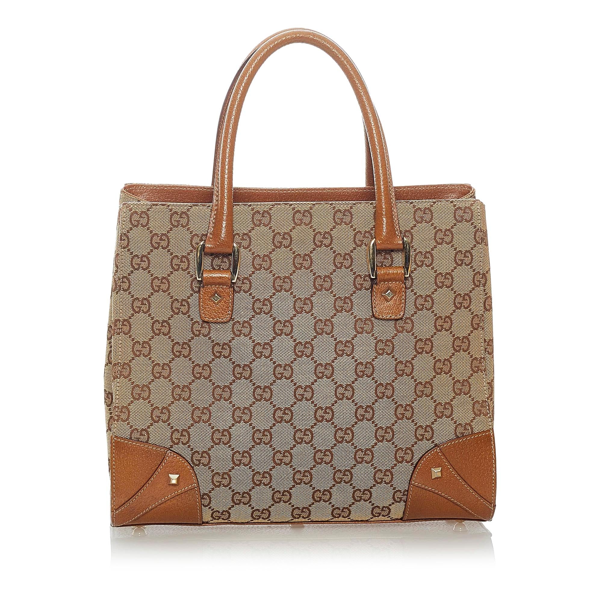 Gucci Gucci Canvas Nailhead Handbag (SHG-32388)