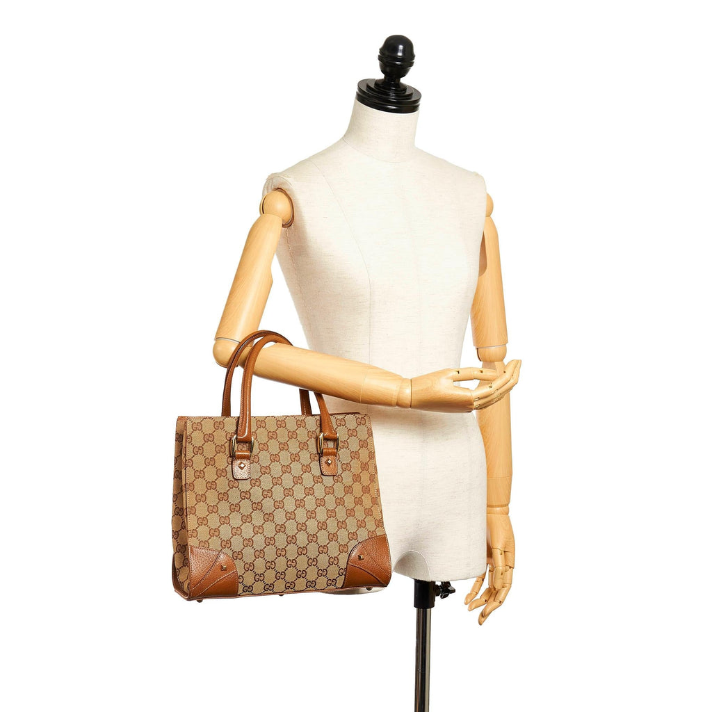Gucci Gucci Canvas Nailhead Handbag (SHG-32388)