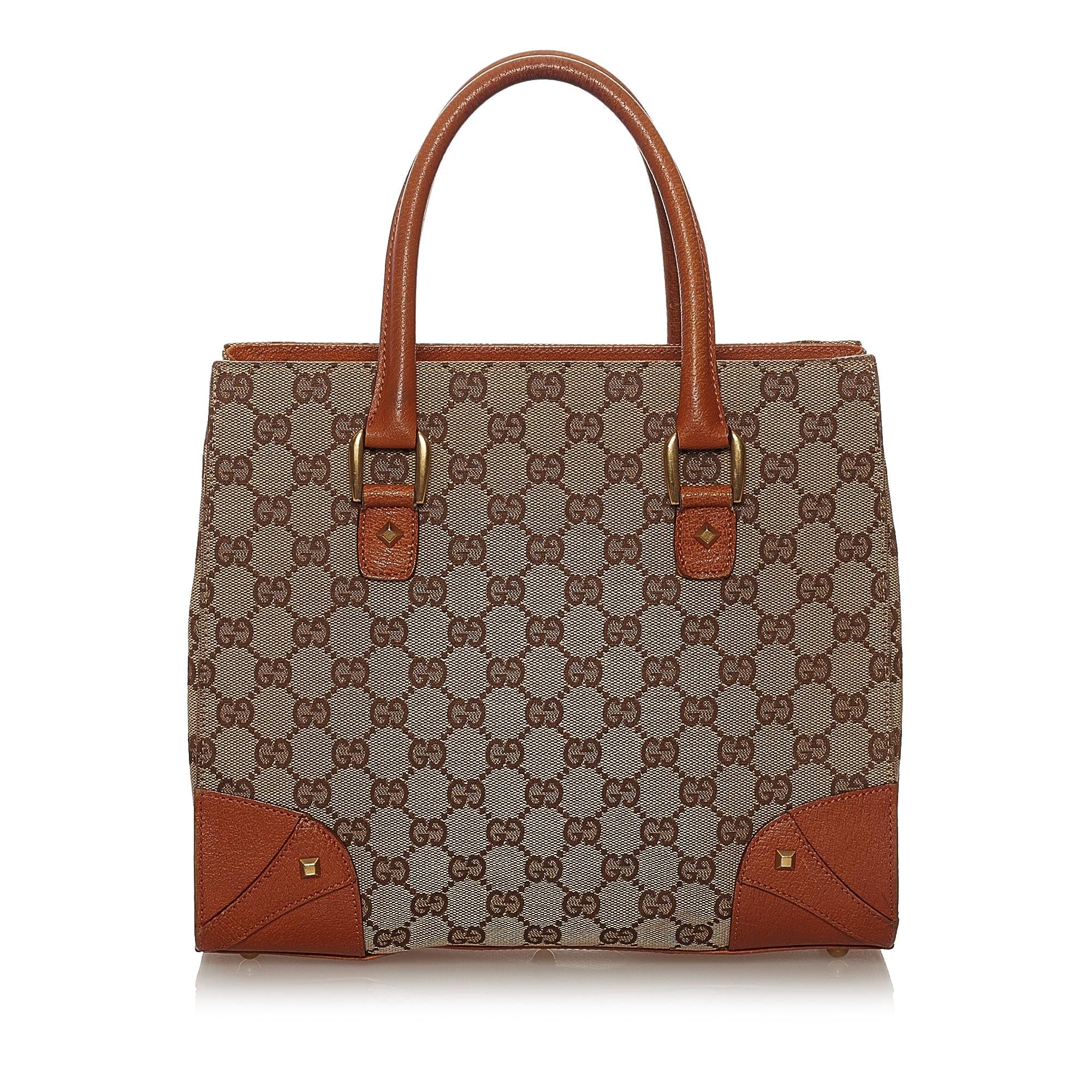 Gucci Gucci Canvas Nailhead Handbag (SHG-33017)